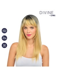PERRUQUE RIHANNA CHEVEUX LONGS AVEC FRANGE BLOND DORE AVEC OMBRE 58CM