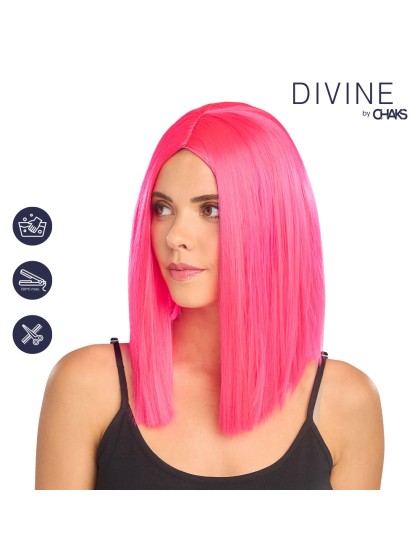 PERRUQUE CANDY CARRE PLONGEANT FUCHSIA 40CM
