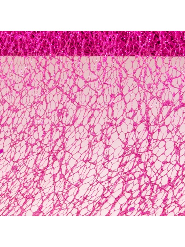 FUCHSIA GLITTERED TABLE RIBBON 10CM X 5M