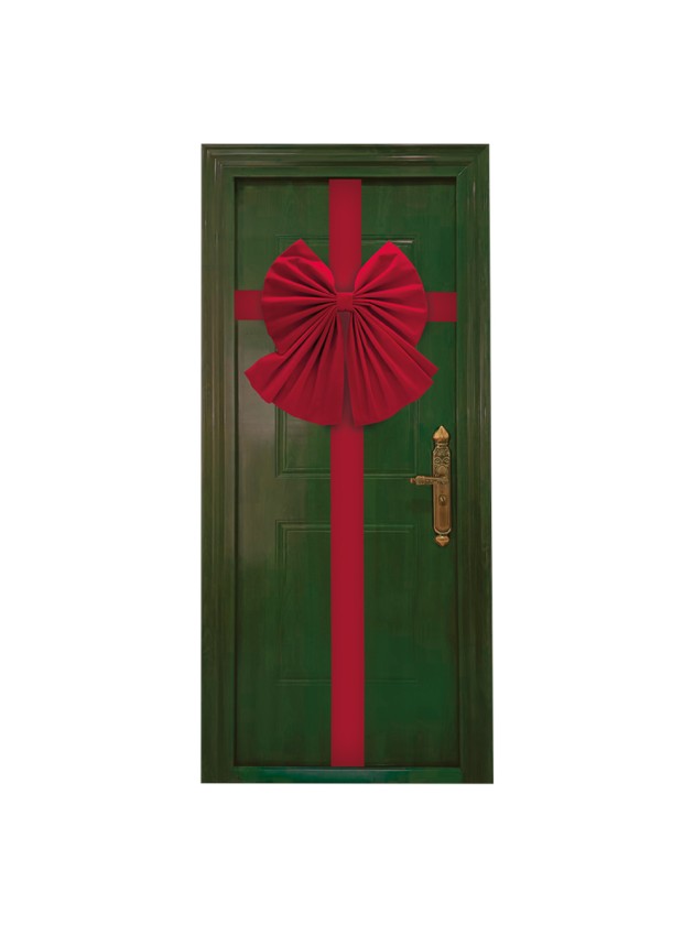 NOEUD DE PORTE VELOURS ROUGE 54CM X 3CM X 56CM