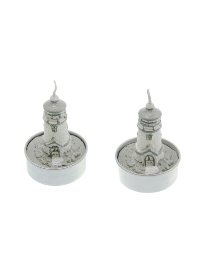 SET OF 2 LIGHTHOUSE CANDLES 