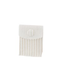 SET 4 SACS RAYURES BLANC/LIN 5.5CM X 4CM X 8CM