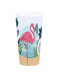 GOBELET PP IMPRIME FLAMANT ROSE 700ML DIA 9.2CM X 17CM