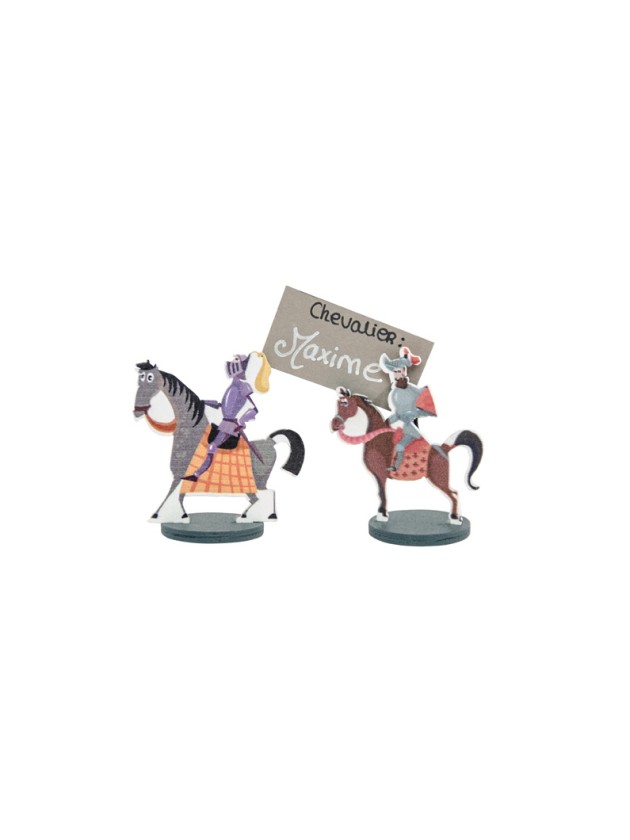 SET 4 MARQUE-PLACES CHEVALIER  5CM
