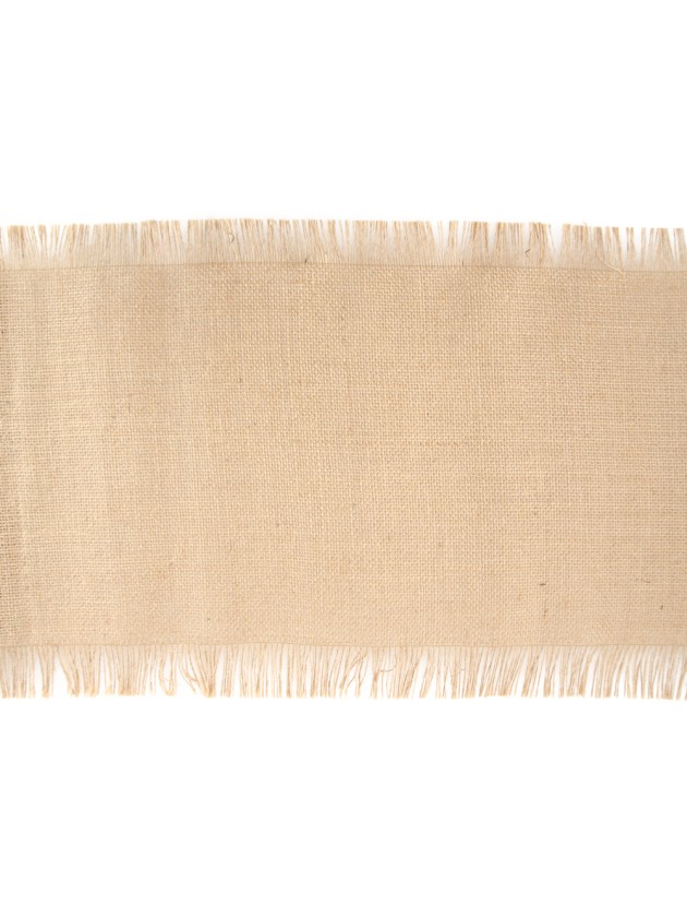 CHEMIN DE TABLE JUTE NATUREL FRANGE 29CM X 5M