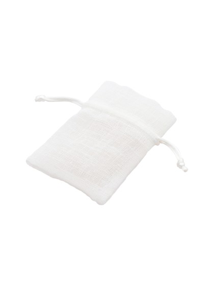 SACHET 4 BOURSES BLANCHES EFFET LIN 8CM X 10CM
