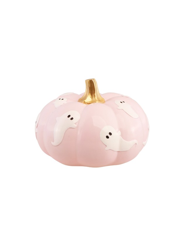 CITROUILLE ROSE PASTEL AVEC FANTOMES SUMMERWEEN 15.5CM X 15.5CM X 11CM